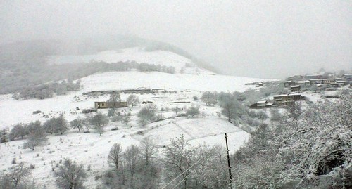 Armenian village of Khin Shen; the Azerbaijani post is at the top of the hill. Photo courtesy of David Simonyan Armenian village of Khin Shen; the Azerbaijani post is at the top of the hill. Photo courtesy of David Simonyan
