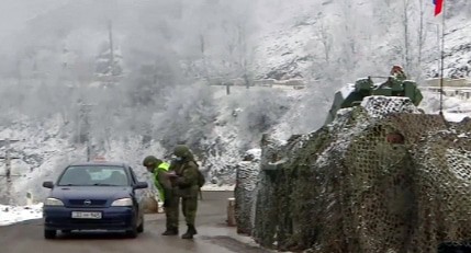 A checkpoint in the Lachin Corridor controlled by peacemakers. Photo by the press service of the Russian Ministry of Defence http://mil.ru/russian_peacekeeping_forces/news/more.htm?id=12330062@egNews A checkpoint in the Lachin Corridor controlled by peacemakers. Photo by the press service of the Russian Ministry of Defence http://mil.ru/russian_peacekeeping_forces/news/more.htm?id=12330062@egNews