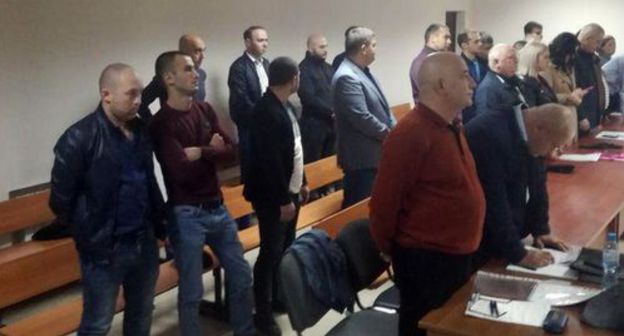 The defendants in the case of Tskaev's death and their advocates, October 2019. Photo by Emma Marzoeva for the "Caucasian Knot" The defendants in the case of Tskaev's death and their advocates, October 2019. Photo by Emma Marzoeva for the "Caucasian Knot"