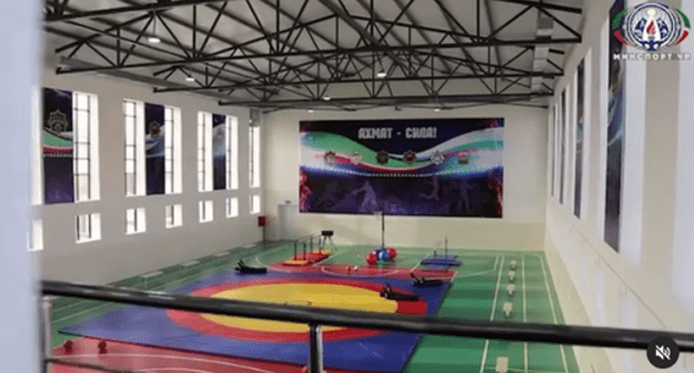 The sports complex in Bachi-Yurt named after Ramzan Kadyrov's son. Photo: screenshot of the video on minsport_chr Instagram https://www.instagram.com/p/CJOjoFMqFF0 The sports complex in Bachi-Yurt named after Ramzan Kadyrov's son. Photo: screenshot of the video on minsport_chr Instagram https://www.instagram.com/p/CJOjoFMqFF0
