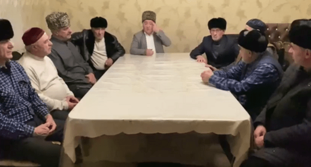 Screenshot of the video appeal published by members of the Ingush teips (family clans) of Timurzievs and Sultygovs on Facebook https://www.facebook.com/ramzan.sultygov/posts/933609963710259 Screenshot of the video appeal published by members of the Ingush teips (family clans) of Timurzievs and Sultygovs on Facebook https://www.facebook.com/ramzan.sultygov/posts/933609963710259