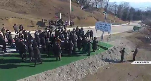 A solemn ceremony to rename the village of Pervomayskoye into Khazhi-Evla (Chechnya). Screenshot: https://www.instagram.com/p/CJl8Meypqpg/ A solemn ceremony to rename the village of Pervomayskoye into Khazhi-Evla (Chechnya). Screenshot: https://www.instagram.com/p/CJl8Meypqpg/