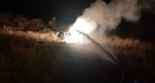 At the place of the Mi-24 crash. Photo: Ministry for Emergencies of Armenia At the place of the Mi-24 crash. Photo: Ministry for Emergencies of Armenia