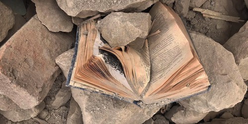 A book under the rubble of a home. November 2020. Photo by Alvard Grigoryan for the "Caucasian Knot" A book under the rubble of a home. November 2020. Photo by Alvard Grigoryan for the "Caucasian Knot"