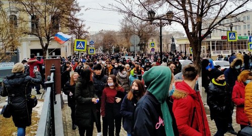 A rally in Astrakhan on January 23, 2021. Photo by Alyona Sadovskaya for the "Caucasian Knot" A rally in Astrakhan on January 23, 2021. Photo by Alyona Sadovskaya for the "Caucasian Knot"