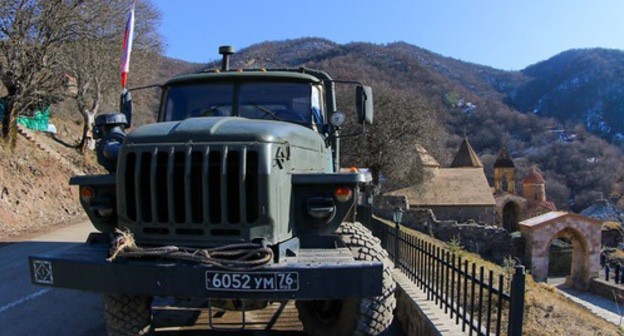 A truck of the Russian peacemakers in Kelbadjar (Karvachar) district. Photo by Aziz Karimov for the "Caucasian Knot" A truck of the Russian peacemakers in Kelbadjar (Karvachar) district. Photo by Aziz Karimov for the "Caucasian Knot"