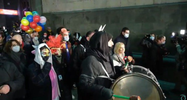 A march in Georgia on February 6, 2021. Screenshot of the video https://www.youtube.com/watch?v=xUavinDuDkk A march in Georgia on February 6, 2021. Screenshot of the video https://www.youtube.com/watch?v=xUavinDuDkk