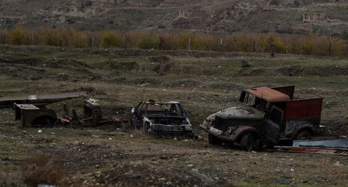 Damaged vehicles of the Armenian army. Nagorno-Karabakh, December 14, 2020. Photo by Aziz Karimov for the "Caucasian Knot" Damaged vehicles of the Armenian army. Nagorno-Karabakh, December 14, 2020. Photo by Aziz Karimov for the "Caucasian Knot"