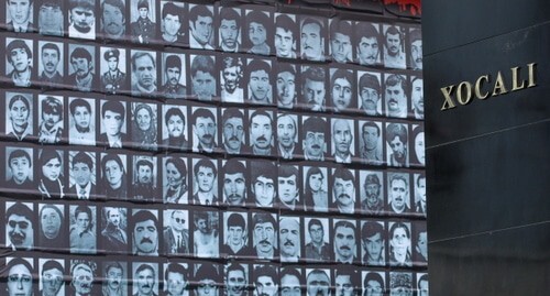 A stele in memory of the victims of the Khojaly tragedy. Photo by Aziz Karimov for the "Caucasian Knot" A stele in memory of the victims of the Khojaly tragedy. Photo by Aziz Karimov for the "Caucasian Knot"