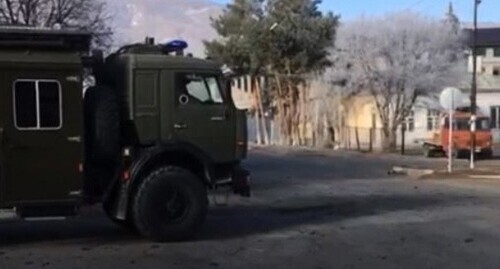 At the site where the suicide bomber activated a bomb, Uchkeken, December 2020. Photo: http://nac.gov.ru At the site where the suicide bomber activated a bomb, Uchkeken, December 2020. Photo: http://nac.gov.ru