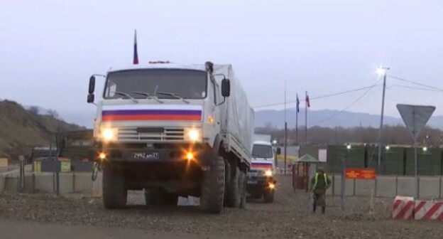 Soldiers escort a convoy of trucks in Nagorno-Karabakh. Photo by the press service of the Russian Ministry of Defence http://mil.ru/russian_peacekeeping_forces/news/more.htm?id=12348295@egNews Soldiers escort a convoy of trucks in Nagorno-Karabakh. Photo by the press service of the Russian Ministry of Defence http://mil.ru/russian_peacekeeping_forces/news/more.htm?id=12348295@egNews