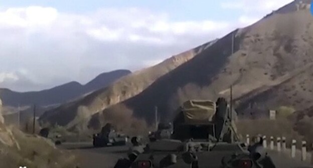 Russian peacekeepers in Nagorno-Karabakh. Screenshot of Ctnews footage Russian peacekeepers in Nagorno-Karabakh. Screenshot of Ctnews footage