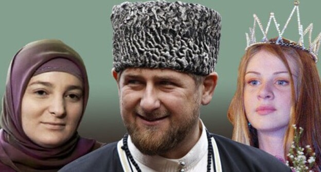 Medni Kadyrova, Ramzan Kadyrova, Fatima Khazueva (from left to right). Collage by the "Caucasian Knot". Photo: REUTERS/Maxim Shemetov; "Project" https://grozny.tv/ Medni Kadyrova, Ramzan Kadyrova, Fatima Khazueva (from left to right). Collage by the "Caucasian Knot". Photo: REUTERS/Maxim Shemetov; "Project" https://grozny.tv/