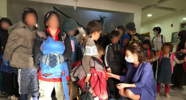 Children of the North-Caucasian natives at Chkalovsky Airport (Moscow Oblast). Photo by the press service of the Russian children's ombudsperson Children of the North-Caucasian natives at Chkalovsky Airport (Moscow Oblast). Photo by the press service of the Russian children's ombudsperson