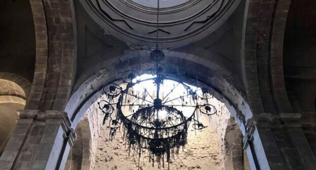 The Church of the Holy Christ the All-Saviour in Shusha after the shelling attack in October 2020. Photo by Alvard Grigoryan for the "Caucasian Knot" The Church of the Holy Christ the All-Saviour in Shusha after the shelling attack in October 2020. Photo by Alvard Grigoryan for the "Caucasian Knot"