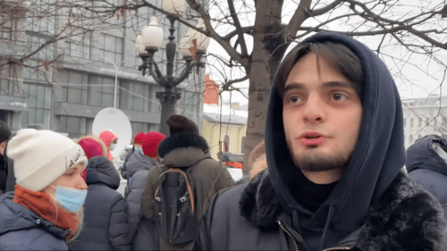 Said-Mukhammad Djumaev at the rally in support of Alexei Navalny in Moscow on January 23, 2021. Screenshot of the video by Anews https://www.youtube.com/watch?v=Xtasot6gdA4 Said-Mukhammad Djumaev at the rally in support of Alexei Navalny in Moscow on January 23, 2021. Screenshot of the video by Anews https://www.youtube.com/watch?v=Xtasot6gdA4