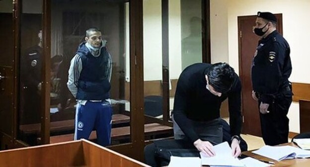 Said-Mukhammad Djumaev (left) in a courtroom. Photo: Moscow Presnensky District Court Said-Mukhammad Djumaev (left) in a courtroom. Photo: Moscow Presnensky District Court