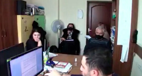 Interrogation of Zarina Dzagoeva (far left). Screenshot: http://youtu.be/D3LDhcQQAS8 Interrogation of Zarina Dzagoeva (far left). Screenshot: http://youtu.be/D3LDhcQQAS8