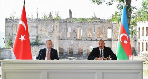 Recep Tayyip Erdogan (on the left) and Ilham Aliev. Photo by the press service of the President of Azerbaijan Recep Tayyip Erdogan (on the left) and Ilham Aliev. Photo by the press service of the President of Azerbaijan