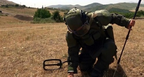 Mine clearance of agricultural fields in Nagorno-Karabakh. Photo by the press service of the Russian Ministry of Defence Mine clearance of agricultural fields in Nagorno-Karabakh. Photo by the press service of the Russian Ministry of Defence