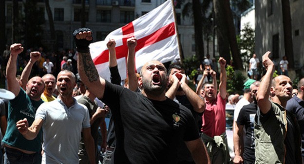 Rally of LGBT opponents in Tbilisi, July 5, 2021. Photo: REUTERS/Irakli Rally of LGBT opponents in Tbilisi, July 5, 2021. Photo: REUTERS/Irakli