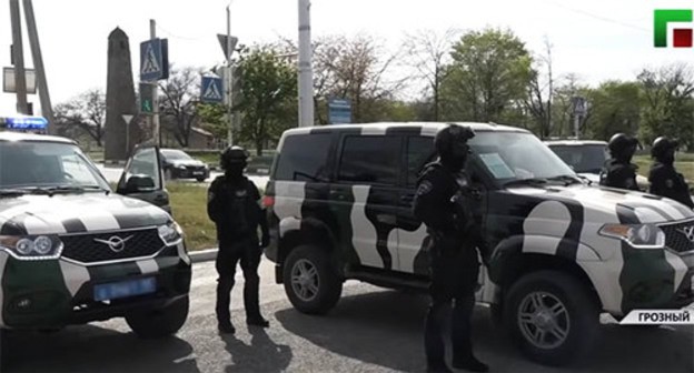 Law enforcers in Grozny. Screenshot of a video by the "Grozny" TV channel https://www.youtube.com/watch?v=rBL-u2jTFcQ Law enforcers in Grozny. Screenshot of a video by the "Grozny" TV channel https://www.youtube.com/watch?v=rBL-u2jTFcQ