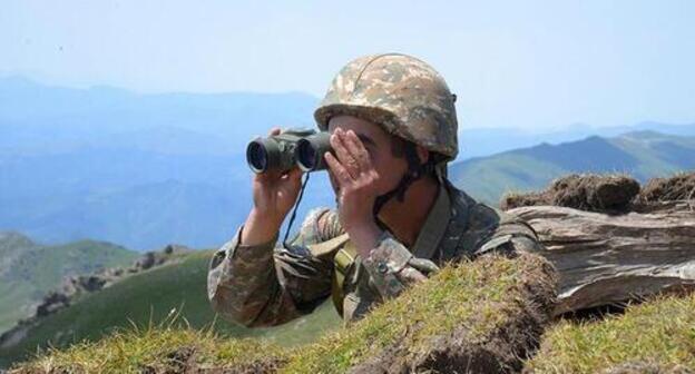 An Armenian soldier on the border. Photo by the Armenian Ministry of Defence mil.am An Armenian soldier on the border. Photo by the Armenian Ministry of Defence mil.am