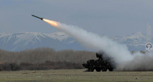 An anti-aircraft missile. Photo by the press service of the Armenian Ministry of Defence An anti-aircraft missile. Photo by the press service of the Armenian Ministry of Defence
