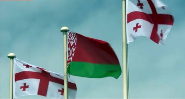 Flags of Belarus and Georgia. Screenshot: http://www.youtube.com/watch?v=4_iQKJrDdFI Flags of Belarus and Georgia. Screenshot: http://www.youtube.com/watch?v=4_iQKJrDdFI