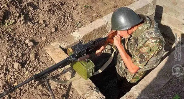 Serviceman of the Armenian Army in the conflict zone. Photo: Ministry of Defence of Armenia, http://mil.am Serviceman of the Armenian Army in the conflict zone. Photo: Ministry of Defence of Armenia, http://mil.am