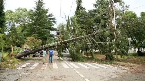 Aftermath of the July 4 hurricane in Sukhumi. Photo: press service of the Ministry for Emergencies of Abkhazia Aftermath of the July 4 hurricane in Sukhumi. Photo: press service of the Ministry for Emergencies of Abkhazia