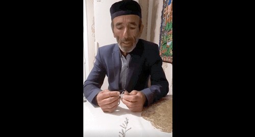 Akhmetkhan Timurziev. Screenshot of his video appeal to Ramzan Kadyrov t.me/fortangaorg/9162 Akhmetkhan Timurziev. Screenshot of his video appeal to Ramzan Kadyrov t.me/fortangaorg/9162