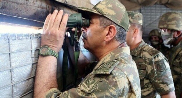 The Azerbaijani militaries. Photo by the press service of the Azerbaijani Ministry of Defence The Azerbaijani militaries. Photo by the press service of the Azerbaijani Ministry of Defence