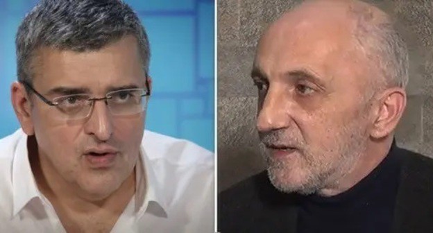 Gela Vasadze and Giya Khukhashvili. Screenshots from videos posted at Gela Vasadze's personal Facebook page Gela Vasadze and Giya Khukhashvili. Screenshots from videos posted at Gela Vasadze's personal Facebook page