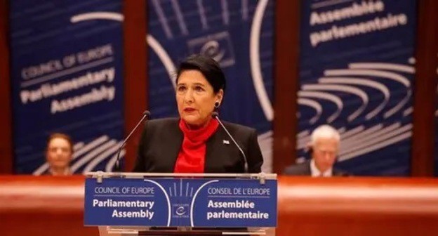 Salome Zurabishvili attending PACE session on January 28, 2020. Photo: official website of the President of Georgia Salome Zurabishvili attending PACE session on January 28, 2020. Photo: official website of the President of Georgia