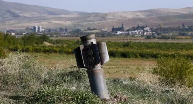 Remains of a rocket after shelling of Martuni (Khojavend), October 14, 2020. Photo: REUTERS/Stringer Remains of a rocket after shelling of Martuni (Khojavend), October 14, 2020. Photo: REUTERS/Stringer