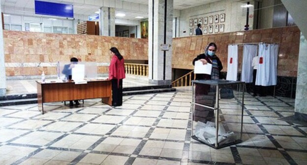 Voting room at a polling station in Makhachkala, September 17, 2021. Photo by Rasul Magomedov for the Caucasian Knot Voting room at a polling station in Makhachkala, September 17, 2021. Photo by Rasul Magomedov for the Caucasian Knot