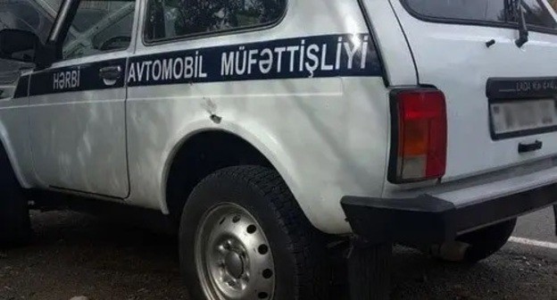 A vehicle with traces of shelling. Photo: http://t.me/Azerbaijan_MOD A vehicle with traces of shelling. Photo: http://t.me/Azerbaijan_MOD
