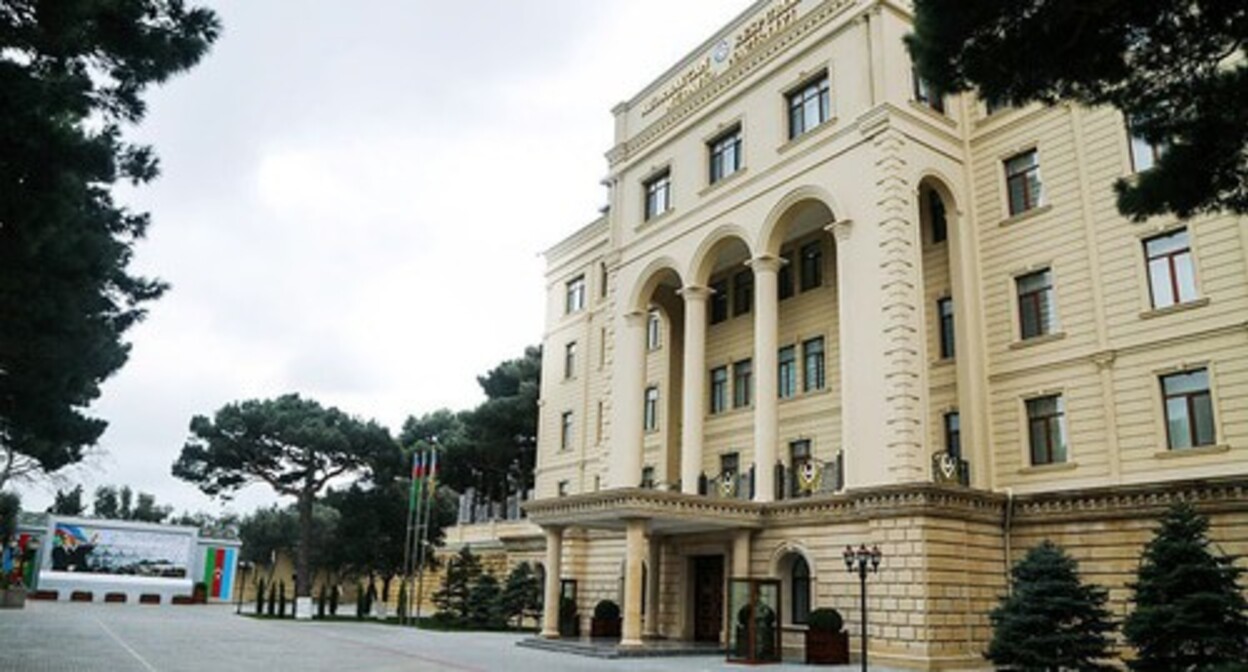 The building of the Azeri Ministry of Defence (MoD). Photo by the press service of the Azeri MoD The building of the Azeri Ministry of Defence (MoD). Photo by the press service of the Azeri MoD
