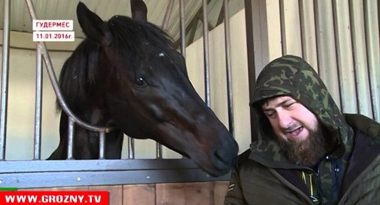 Ramzan Kadyrov. Screenshot of the video by the Grozny TV channel https://www.youtube.com/watch?v=rzrN_MbNSaw Ramzan Kadyrov. Screenshot of the video by the Grozny TV channel https://www.youtube.com/watch?v=rzrN_MbNSaw