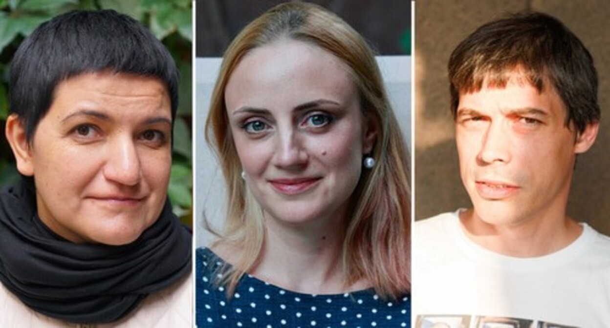 E. Pershakova, O. Gnezdilova, D. Treshchanin. Photo: Press Service of the Public Verdict Foundation* https://www.myverdict.org; press service of the European Human Rights Dialogue https://www.human-rights-year.com/author/o-gnezdilova/; press service of the Summer School of Journalism and Sociocultural Research https://summerschool.nemtsovfund.org/about E. Pershakova, O. Gnezdilova, D. Treshchanin. Photo: Press Service of the Public Verdict Foundation* https://www.myverdict.org; press service of the European Human Rights Dialogue https://www.human-rights-year.com/author/o-gnezdilova/; press service of the Summer School of Journalism and Sociocultural Research https://summerschool.nemtsovfund.org/about