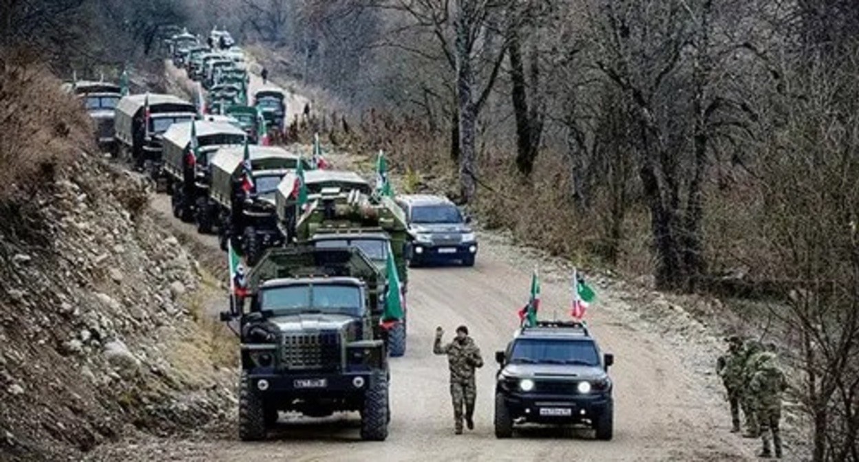 Law enforcement units of Chechnya. Screenshot: https://t.me/rybar/22687 Law enforcement units of Chechnya. Screenshot: https://t.me/rybar/22687