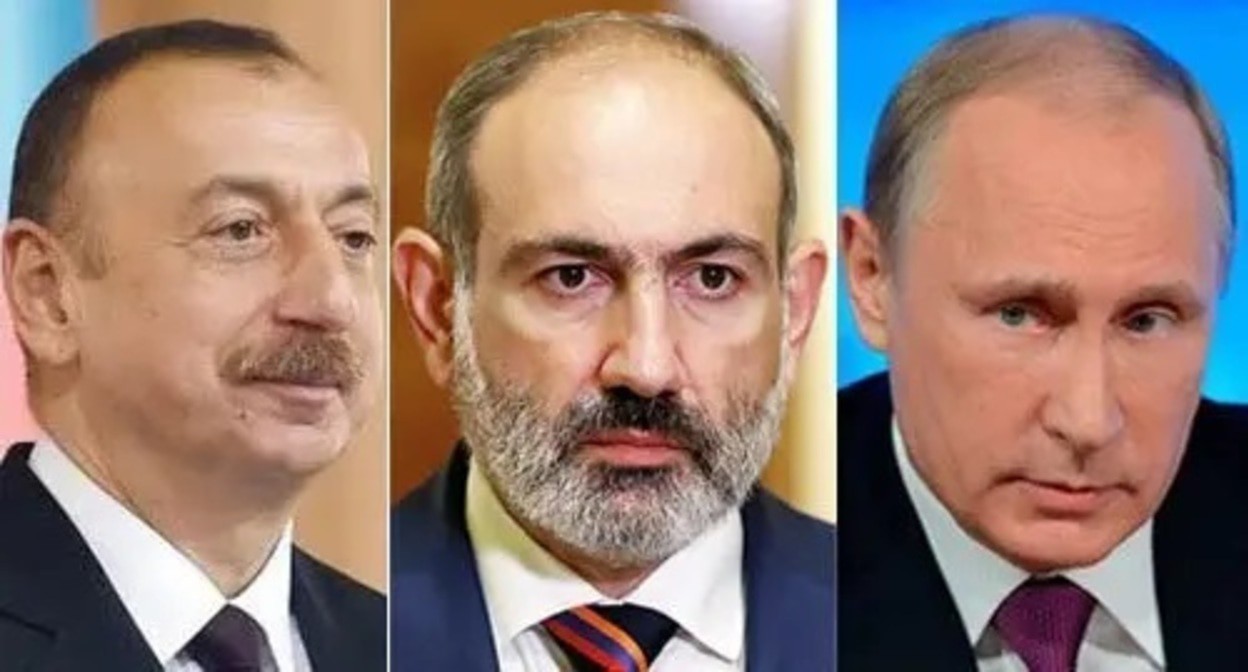 Ilham Aliyev, Nikol Pashinyan, Vladimir Putin (from left to right). Photo: Kremlin press service, Tigran Petrosyan, press service of the President of Azerbaijan, website of the Prime Minister of the Republic of Armenia Ilham Aliyev, Nikol Pashinyan, Vladimir Putin (from left to right). Photo: Kremlin press service, Tigran Petrosyan, press service of the President of Azerbaijan, website of the Prime Minister of the Republic of Armenia