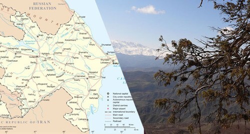The map of Azerbaijan placed on the UN website; Syunik Province. Collage by the "Caucasian Knot". Photos: https://www.un.org/Depts/Cartographic/map/profile/azerbaij.pdf Yakovlev Sergey https://ru.wikipedia.org/ The map of Azerbaijan placed on the UN website; Syunik Province. Collage by the "Caucasian Knot". Photos: https://www.un.org/Depts/Cartographic/map/profile/azerbaij.pdf Yakovlev Sergey https://ru.wikipedia.org/