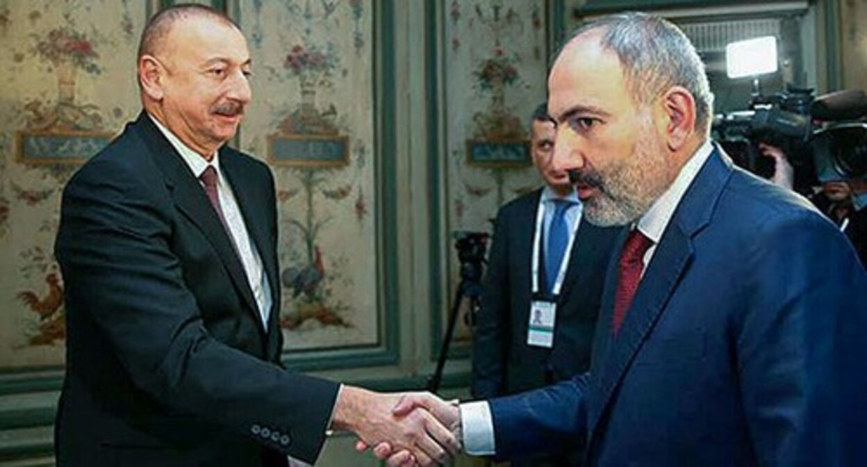 Ilham Aliev (on the left) and Nikol Pashinyan. Photo: press office of the Government of RA Ilham Aliev (on the left) and Nikol Pashinyan. Photo: press office of the Government of RA