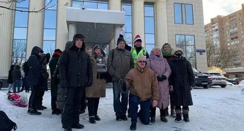 Supporters of the HRC 'Memorial' at the Moscow Court, December 23, 2021. Photo: press service of the HRC 'Memorial' Supporters of the HRC 'Memorial' at the Moscow Court, December 23, 2021. Photo: press service of the HRC 'Memorial'
