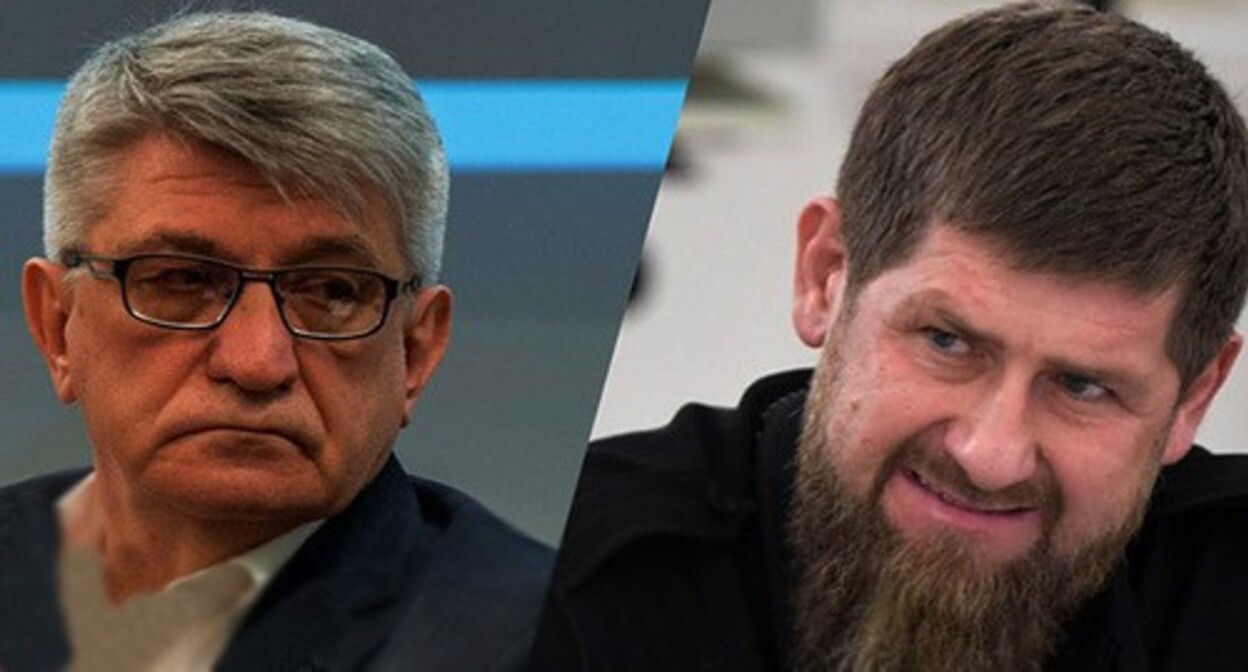 Alexander Sokurov (on the left) and Ramzan Kadyrov. Screenshot of the video https://www.youtube.com/watch?v=KpncT2J1dpQ Alexander Sokurov (on the left) and Ramzan Kadyrov. Screenshot of the video https://www.youtube.com/watch?v=KpncT2J1dpQ