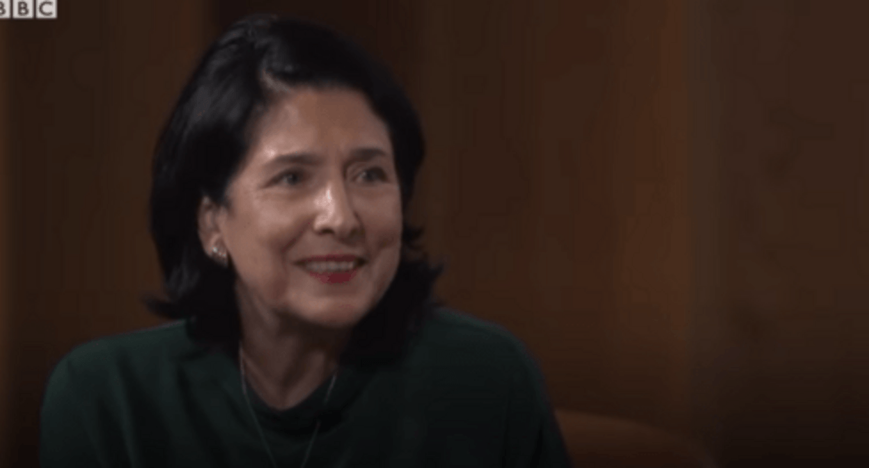 Salome Zurabishvili. Screenshot of the video by the BBC News Russian https://www.youtube.com/watch?v=Jih0BtC6TJQ Salome Zurabishvili. Screenshot of the video by the BBC News Russian https://www.youtube.com/watch?v=Jih0BtC6TJQ