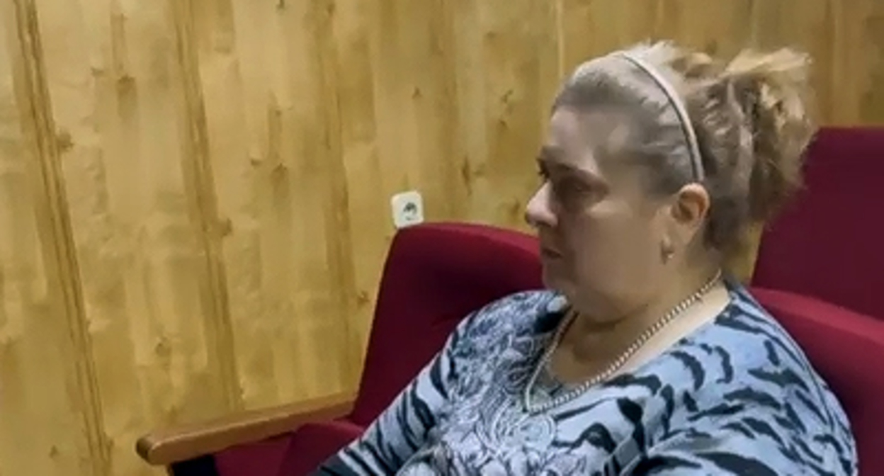 Zarema Yangulbaeva. Screenshot of the video on Instagram of Mansur Soltaev, the Chechen Ombudsperson https://www.instagram.com/p/CZAKOLSlcvd/