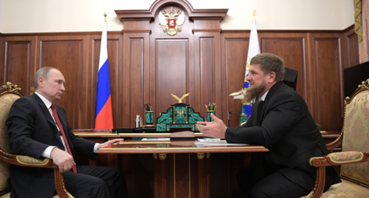Photo of 2017, which on February 3 illustrated the report about the meeting between Putin and Kadyrov. Source: website of the head of Chechnya. http://www.kremlin.ru/events/president/news/54342/photos Photo of 2017, which on February 3 illustrated the report about the meeting between Putin and Kadyrov. Source: website of the head of Chechnya. http://www.kremlin.ru/events/president/news/54342/photos